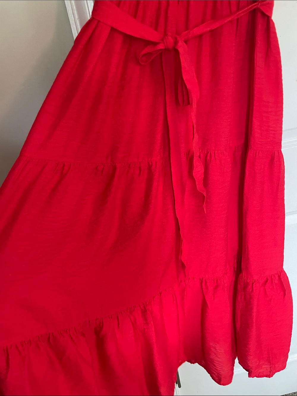 Simply Vera Sleeveless Red Tiered Maxi Summer Dress - Picture 5 of 12